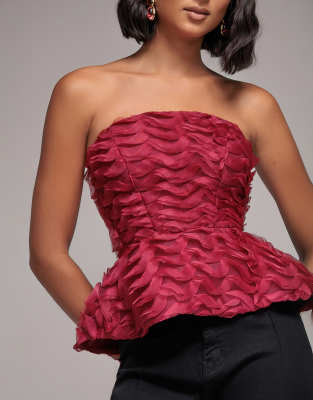 Goddiva Scuba Boobtube Peplum Hem Corset