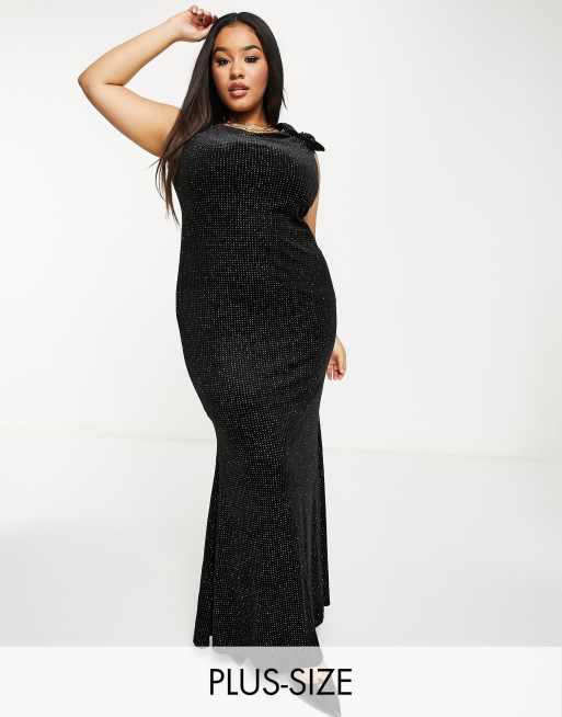 high neck black maxi