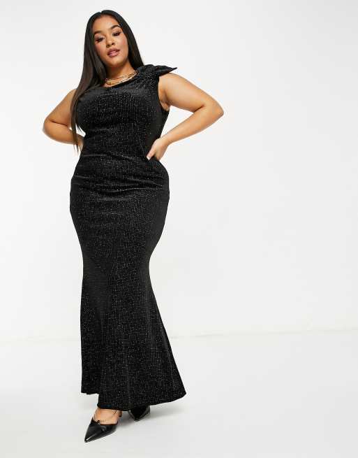 Black fishtail 2025 dress plus size