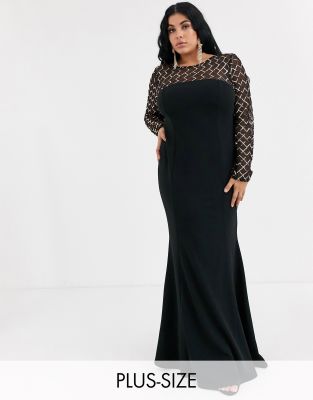 black plus maxi dress