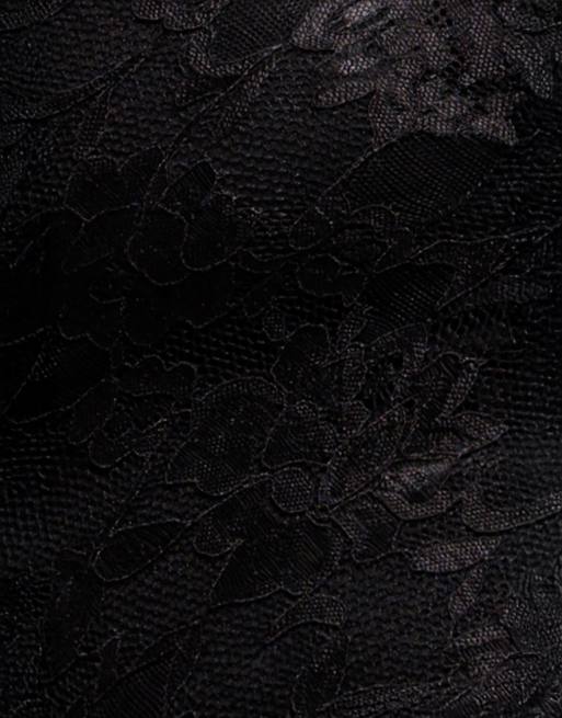 Goddiva Scalloped lace bodice long sleeve bardot maxi dress in black, 4 of 4