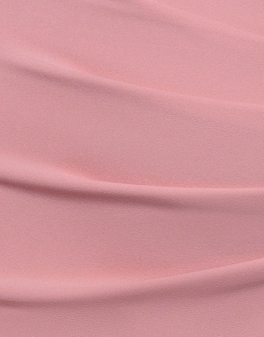 Goddiva Sculpting stretch jersey & chiffon balloon sleeve wrap midi dress in blush, 4 of 4