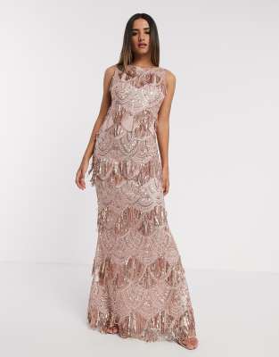 sequin lace maxi dress