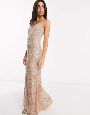 goddiva rose gold sequin dress