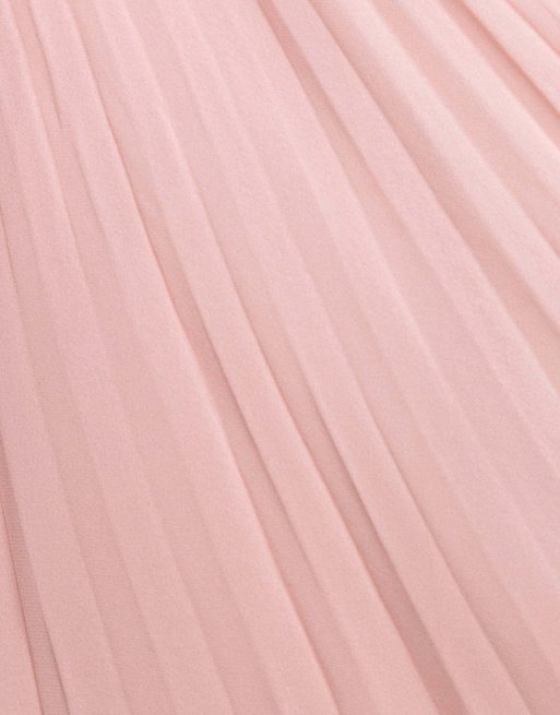 Goddiva Sleeveless pleated chiffon multiway scarf maxi dress in blush, 4 of 4