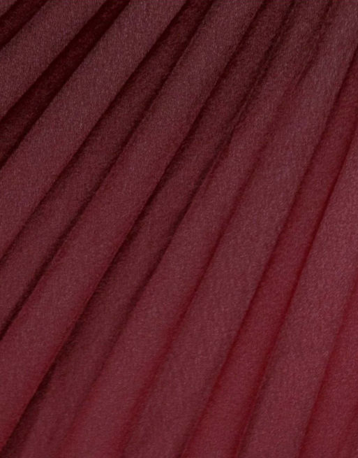 Goddiva Strapless mini dress with pleated chiffon cape in burgundyred, 4 of 4