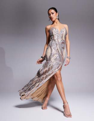 goddiva champagne sequin dress The perfect champagne dress for bridesmaids and all glamorous events