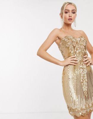 gold sequin dress asos