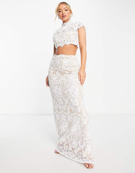 Lace top and maxi skirt sale