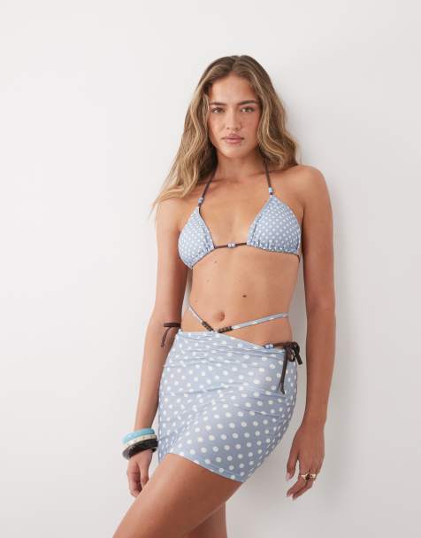 Going Somewhere - Bikiniset met stippen en contrasterende rand in oudblauw - view 1