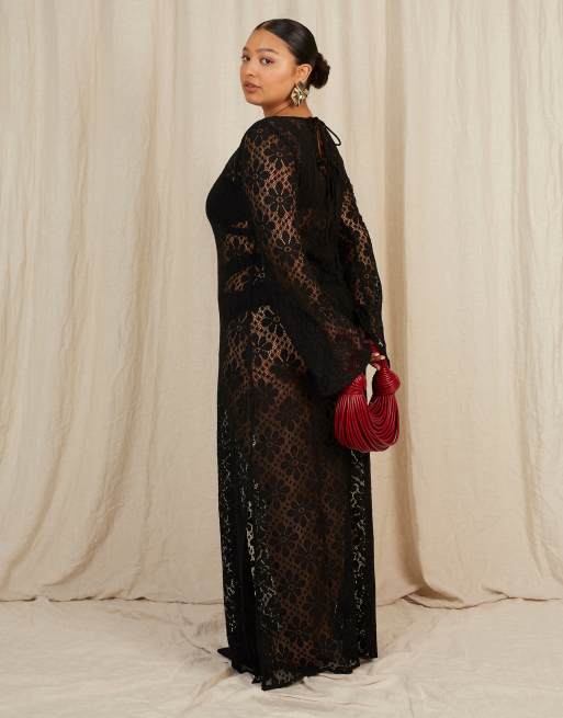 Going Somewhere Crochet maxi dress in black, 2 of 3