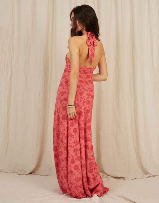Going Somewhere Halterneck maxi dress in red, 2 of 3