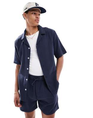 camp collar shirt in navy