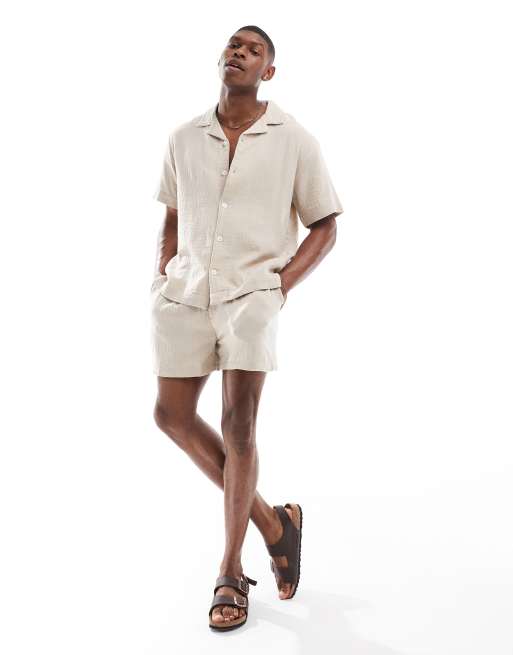 Goldsboro - Chemise de plage avec col à revers et poches - Taupe, 3 de 4