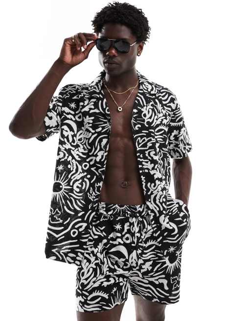 Goldsboro - Chemise de plage avec poches et col à revers - Multicolore