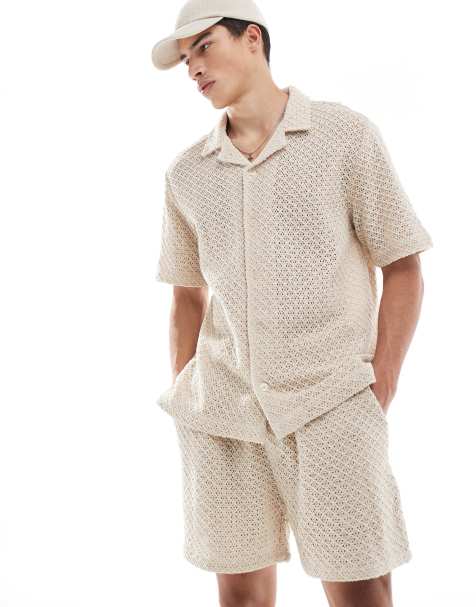 Goldsboro - Pantaloncini stile resort in maglia color cuoio - view 1