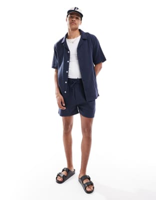 Goldsboro resort beach co-ord in navy - view 1