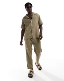 Goldsboro camp collar beach shirt in olive