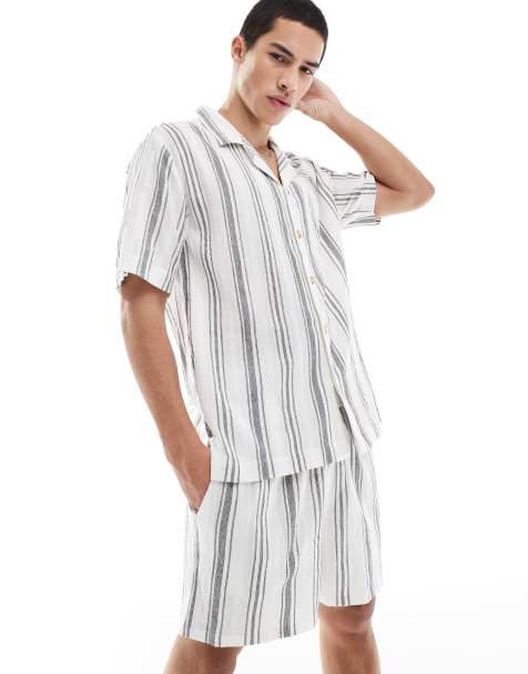 Goldsboro - Resort - Gestreepte short in wit en zwart - view 1