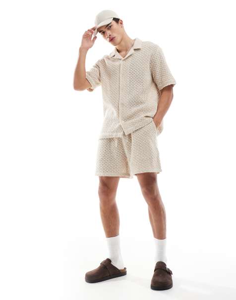 Goldsboro resort knit beach co-ord in tan - view 1