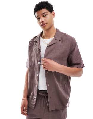 Goldsboro Goldsboro revere shirt in dark brown