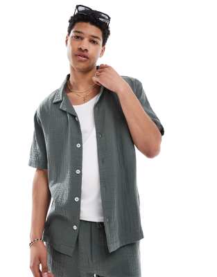 Goldsboro Goldsboro revere shirt in khaki-Green