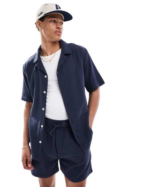 Goldsboro revere shirt in navy - view 1