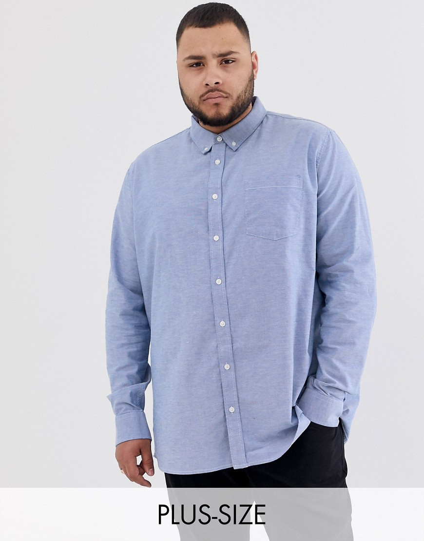 фото Голубая оксфордская рубашка burton menswear big & tall-синий