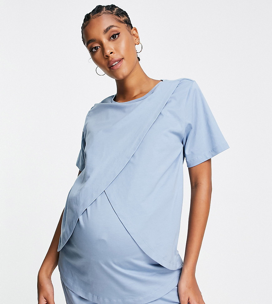 фото Голубая пижамная футболка для кормящих матерей из органического хлопка asos design maternity – выбирай и комбинируй-зеленый цвет asos maternity - nursing
