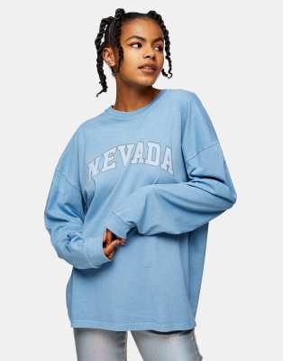 фото Голубой лонгслив topshop tall nevada