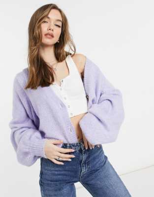 фото Голубой oversize-кардиган bershka