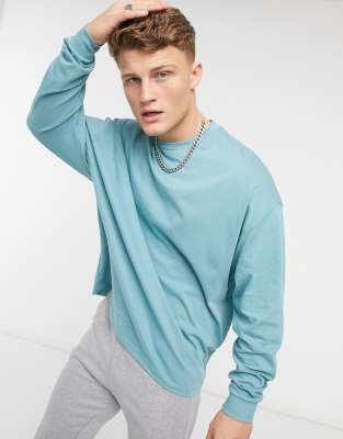 фото Голубой oversized-лонгслив asos design