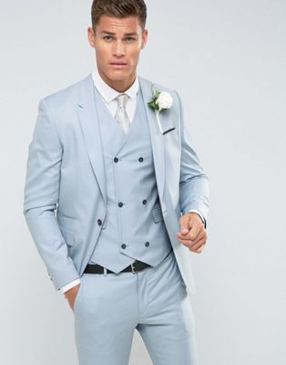 Голубой свадебный костюм