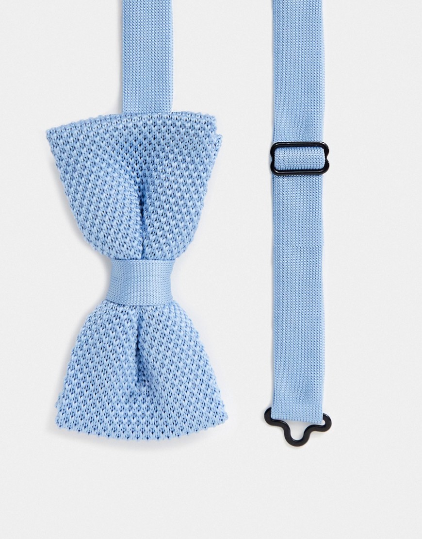 фото Голубой трикотажный галстук-бабочка twisted tailor-синий