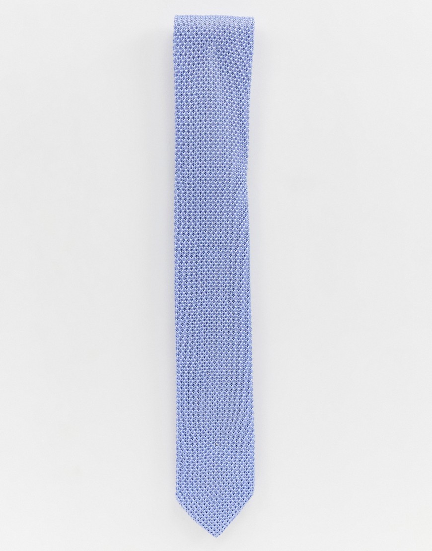 фото Голубой трикотажный галстук twisted tailor-синий