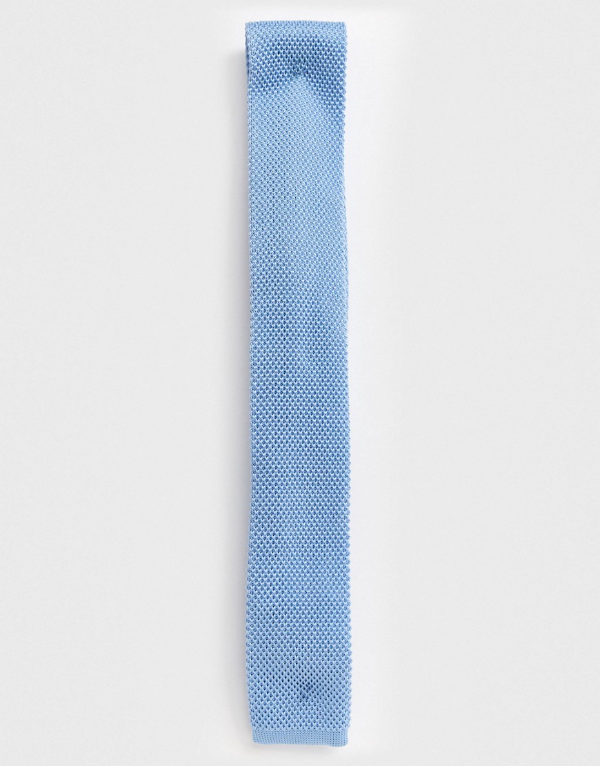 фото Голубой трикотажный галстук twisted tailor-синий