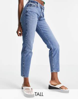 Голубые джинсы прямого кроя River Island Tall-Голубой