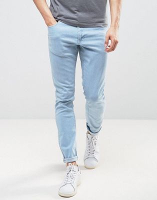 Голубые джинсы скинни LDN DNM | ASOS