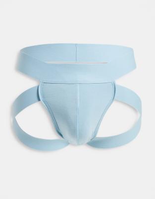 Нижнее белье и носки Голубые джоки с двойными ремешками ASOS DESIGN-Голубой