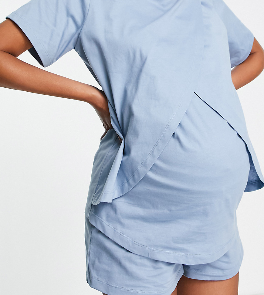 фото Голубые пижамные шорты из органического хлопка asos design maternity – выбирай и комбинируй-зеленый цвет asos maternity