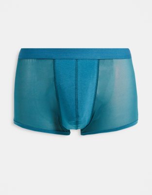 Нижнее белье и носки Голубые прозрачные короткие боксеры-брифы ASOS DESIGN-Голубой