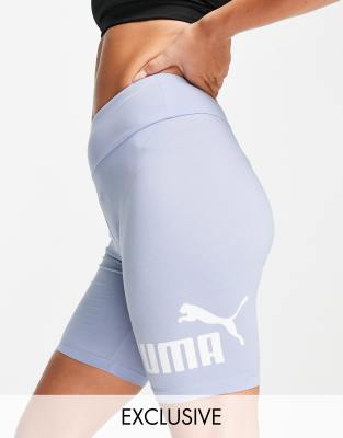   Asos Голубые шорты-леггинсы с логотипом Puma Essentials-Голубой