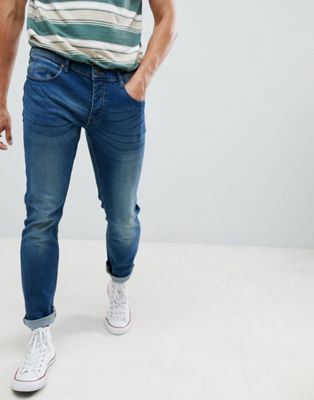 фото Голубые зауженные джинсы стретч french connection-синий