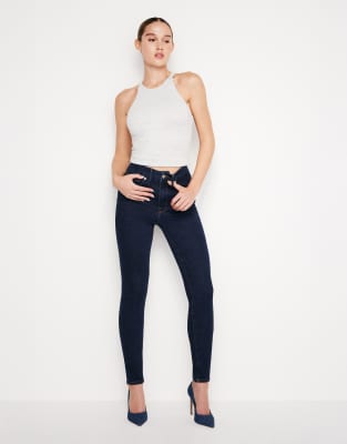 Good American - Always Fits Good Legs - Skinny-Jeans in dunkelblauer Waschung