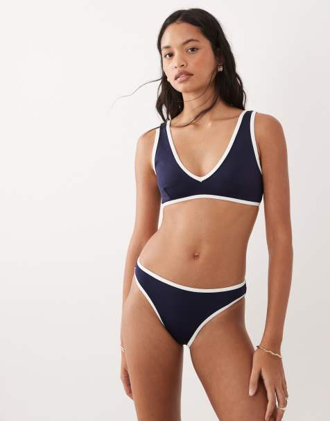 Good American better bikini set in navy and white - view 1