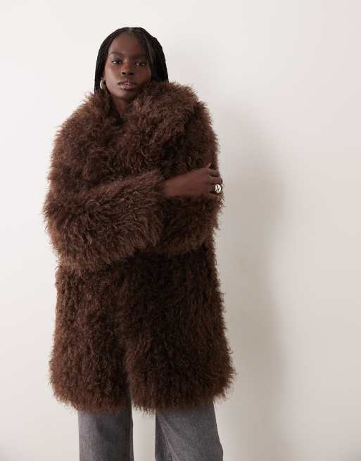 Good American better than suede button down coat in brown, 4 of 4