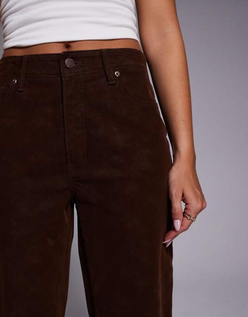 Good American - Better Than Suede Good True - Pantaloni dritti marrone cioccolato, 4 di 5