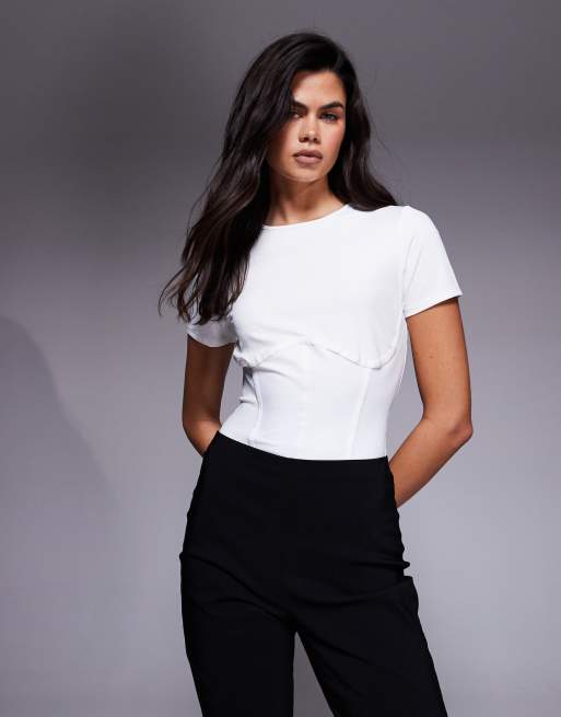 Good American - Body léger style corset - Blanc