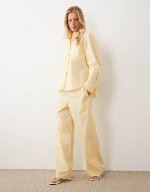 Good American - Classic - Coordinato in popeline color limone a righe