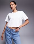 [Good American] Good American cotton cropped tee in white XL White 001